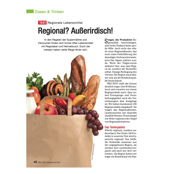 Test: Regionale Lebensmittel