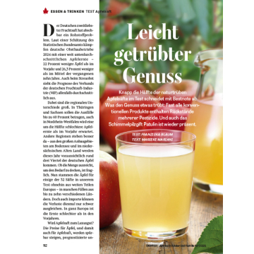 Test: Naturtrüber Apfelsaft