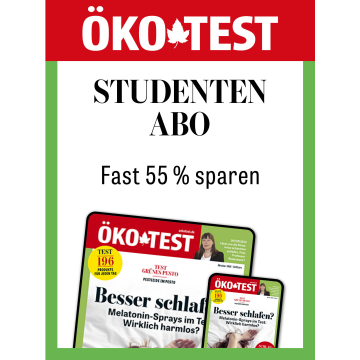ÖKO-TEST Studenten Abo digital mit aktuellem Titelbild und Hinweis: "über 50% sparen".